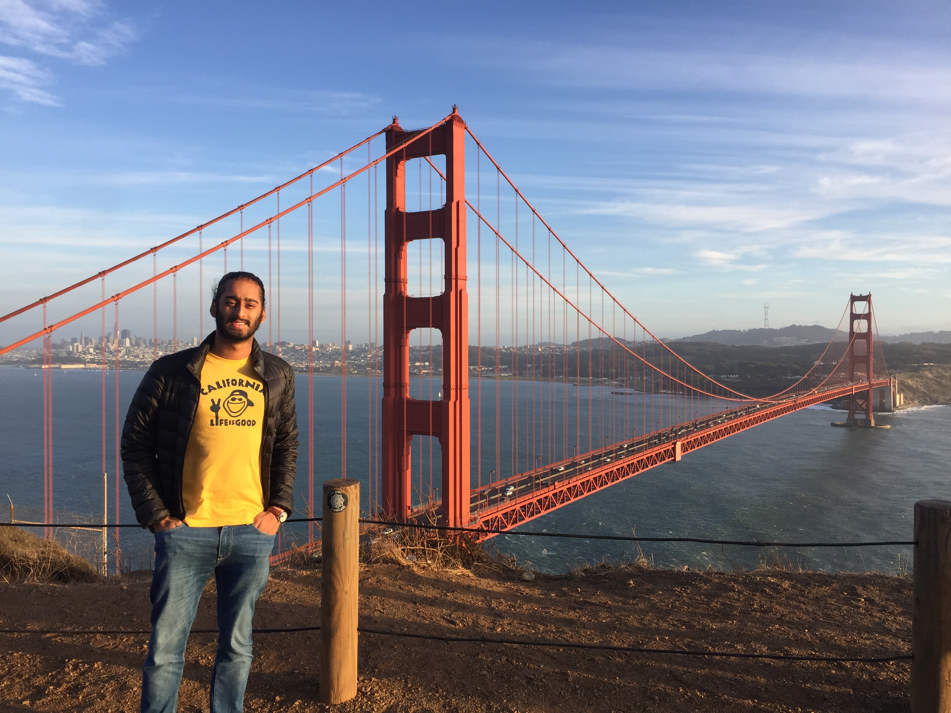 Avjit Singh at Golden Gate Bridge